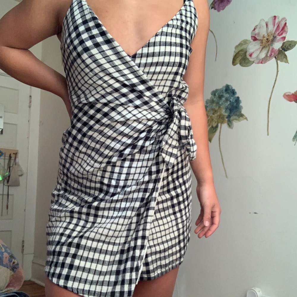 Free People Plaid Wrap Dress